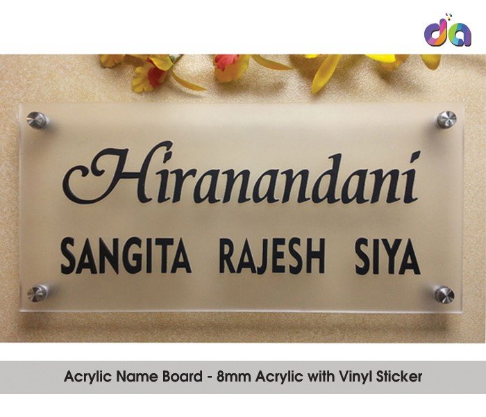 Acrylic Name Plates — work by Dharshan Adss