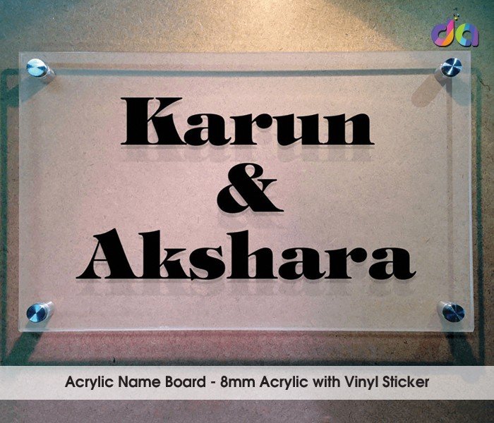 Acrylic Name Plates — work by Dharshan Adss