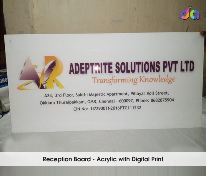 Acrylic Sign Boards by Dharshan Adss